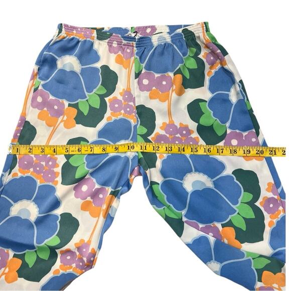 ZARA Pants S Floral Straight Leg Pajama Style Groove Retro Bohemiam Hippie NWOT - Picture 14 of 15